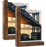 Bilderrahmen 13x18 cm L-f&ouml;rmiger Glasrahmen Braun 2er Set