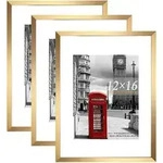 Bilderrahmen Gold 30x40 cm Passepartout 8,5x11 cm 3er 12X16-3P gold