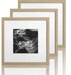 Bilderrahmen Eiche Quadratisch 3er Passepartout 12x12cm Beige 20x20cm