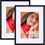 Bilderrahmen Fotorahmen Holzrahmen Passepartout MDF 40x60cm 2x Schwarz
