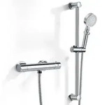 Duscharmatur Thermostat Edelstahl Dusche 5 Strahlarten Handbrause 1,5m