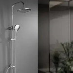 Regendusche ohne Armatur Chrome, Duschgarnitur mit 23 cm Rund Regendusche und 3