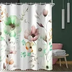 Duschvorhang Blumen Zeichnen Antischimmel 180x180cm Polyester inkl. 12