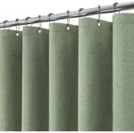 Duschvorhang Duschvorhangringe Leinen Gr&uuml;n H214 x B152 cm 1er Pack