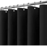 Duschvorhang Textil Metallringe Leinen Schwarz H182 x B152 cm 1er Pack