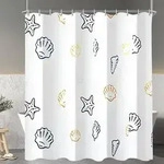 Duschvorhang 180x180cm Klein Ozeanstern H180 x B180 cm (1er Pack)