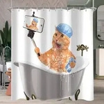 Duschvorhang Polyester wasserabweisend Cat Selfies 240 x 200 cm