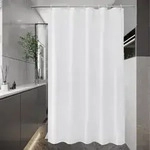 Duschvorhang 100x200 Wei&szlig; Textilstoff Wasserdicht Badvorhang