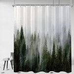 Duschvorhang 180x200 cm Nebel Nebel Wald H200 x B180 cm (1er Pack)