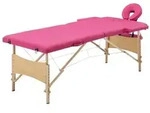 vidaXL Massageliege Klappbar 2-Zonen mit Holzgestell Rosa