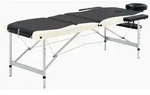 vidaXL Massageliege Klappbar 3-Zonen Aluminiumgestell Schwarz Beige