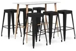 vidaXL 7-tlg. Bar-Set Wei&szlig; und Schwarz