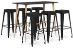 vidaXL 7-tlg. Bar-Set Schwarz