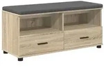 vidaXL Flurbank mit Kissen mit Regal Sonoma-Eiche 100 x 38 x 46 cm