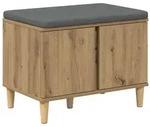 vidaXL Flurbank mit Kissen mit Speicher Artisan-Eiche 60 x 38 x 46 cm