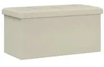 vidaXL Klappbare Aufbewahrungsbank Wei&szlig; 180 kg 80 L 77 x 38 x 38 cm