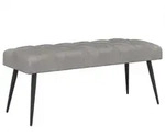 vidaXL Bank mit Knopfheftung Hellgrau 110 x 40 x 46 cm Samt