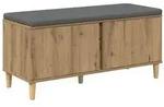 vidaXL Flurbank mit Kissen mit Speicher Artisan-Eiche 100 x 38 x 46 cm