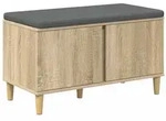 vidaXL Flurbank mit Kissen mit Speicher Sonoma-Eiche 80 x 38 x 46 cm