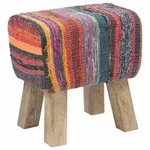 vidaXL Bank 40 x 30 x 45 cm Echtes Leder Mehrfarbig