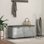 vidaXL Flurbank mit Kissen mit Regal Betongrau 100 x 38 x 46 cm