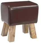 vidaXL Bank 40 x 30 x 45 cm Echtes Leder Dunkelbraun