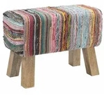 vidaXL Bank 60 x 30 x 45 cm Echtes Leder Mehrfarbig