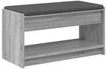 vidaXL Flurbank mit Kissen mit Regal Graues Sonoma 83 x 38 x 45 cm