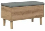 vidaXL Aufbewahrungsbank mit Kissen Artisan-Eiche 82 x 42 x 46 cm