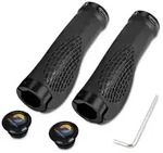 Fahrradgriffe ergonomisch Gummi Aluminium Schwarz 1 Paar