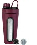 Protein Shaker Flasche Edelstahl 28 oz sichtbares Fenster 2 Kugeln