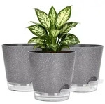 KINGLAKE 15cm Pot de Fleur &agrave; Arrosage Automatique, 3 Pi&egrave;ces Pots de Fleurs...