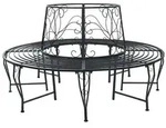 vidaXL Baumbank 8-Sitzanzahl &Oslash; 160 x 89 cm Stahl Schwarz Rund