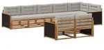 vidaXL Outdoor-Sofagarnitur mit Kissen 8 pcs Nat&uuml;rlich und Hellgrau