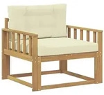 vidaXL Outdoor Mittelsofa Polyester Wei&szlig;