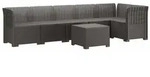 vidaXL 6-Sitzer Garten Sofa Rattan Look PP Hellgrau