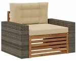 vidaXL Outdoor Mittelsofa Massivholz Akazie Natur