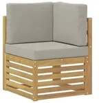 vidaXL Outdoor Ecksofa Massivholz Akazie Wei&szlig;