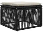 vidaXL Fu&szlig;hocker Schwarz Poly-Rattan