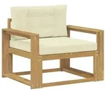 vidaXL Outdoor Mittelsofa Polyester Wei&szlig;
