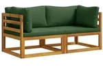 vidaXL 2 stk. Ecksofa mit Kissen Massivholz Akazie Natur