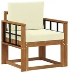 vidaXL Outdoor-Sofa Massives Akazienholz und Polyester Natur