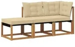 vidaXL Outdoor-Schnittsofa-Einheiten 3 St&uuml;ck Natur und Beige