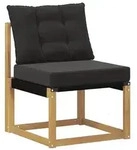 vidaXL Outdoor Mittelsofa Massivholz Akazie und Textilene Stoff Wei&szlig;