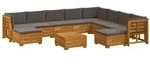 vidaXL Outdoor-Sofagarnitur 11 St&uuml;ck Braun Massivholz Akazie
