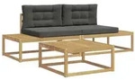 vidaXL Outdoor-Sofagarnitur mit Kissen Wei&szlig; 79 x 79 x 37 cm Polyester