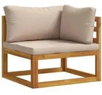 vidaXL Ecksofa mit Kissen 100 % Polyester Solid-Acacia Natur