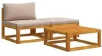 vidaXL Ecksofa mit Kissen 100 % Polyester Solid-Acacia Natur