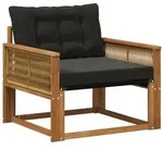 vidaXL Outdoor-Sofagarnitur Massives Akazienholz und Textilene Natur