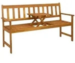 vidaXL Gartenbank 158 x 55 x 89 cm Massivholz Akazie Natur Rechteckig